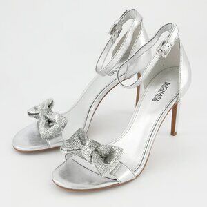 MICHAEL Michael Kors PARIS Metallic Sequins Bow Open Toe Ankle Strap Sandals